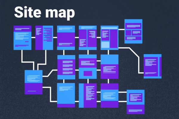 Visual site map showing linked pages to illustrate website structure and hierarchy.